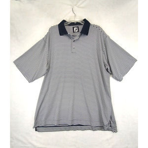 FootJoy FJ Polo Shirt Men's‎ XL Blue White Stripe Prodry Lisle Golf